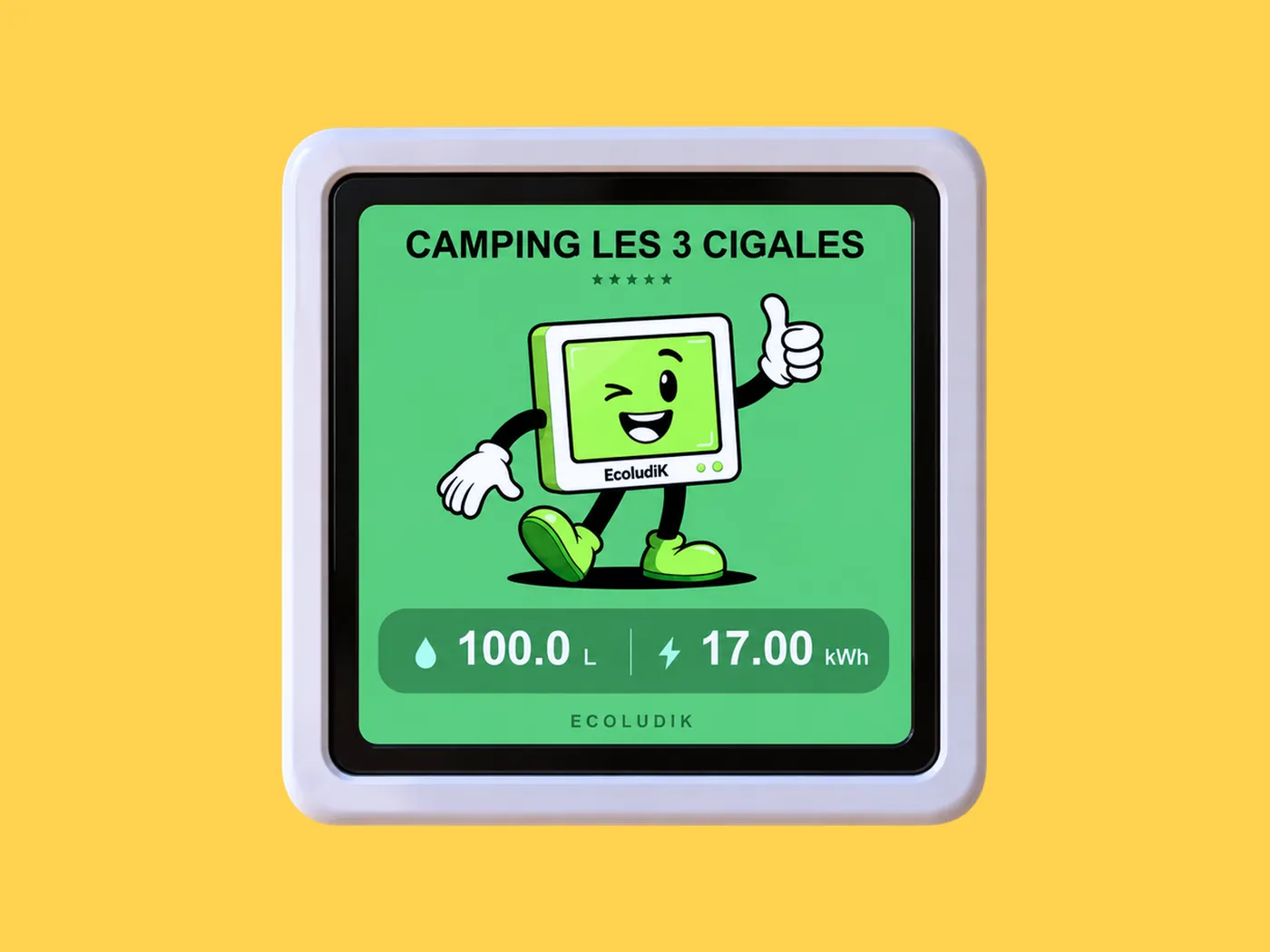Écran EcoludiK personnalisé au nom du camping
